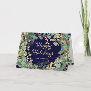 Gilded Greenery   Happy Holidays Feiertagskarte