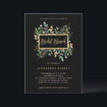 Gilded Greenery on Black | Christmas Bridal Brunch Einladung<br><div class="desc">Dieses atemberaubende Weihnachtsbrunch-Brautparty lädt Sie ein in die Urlaubspflanze und Blätter mit Imitaten,  goldenen Blätter und roten Heiligbeeren,  sowie in das goldene Zentrum auf einem modernen schwarzen Hintergrund. Trendy Matching Imitate Gold Skript Typografie sagt "Bridal Brunch".</div>