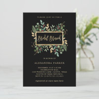 Gilded Greenery on Black | Christmas Bridal Brunch