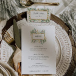 Gilded Greenery on White | Weihnachtsmenü Menükarte<br><div class="desc">Diese atemberaubenden Weihnachtsmenükarten sind im Grünen und Blätter mit Imitaten,  goldenen Blätter und roten Heiligenbeeren sowie einem goldenen Rahmen im Zentrum auf einem modernen,  weißen Hintergrund gestaltet. Diese Menüs sind auch perfekt für jede Feier geeignet.</div>