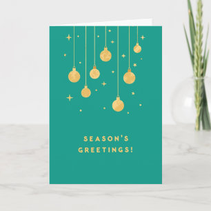 Gilded Greetings on Aquamarin Christmas Card Karte
