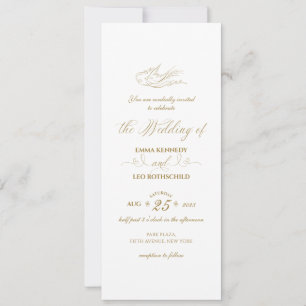 Gilded Imitats Gold Calligraphy Romantic Wedding Einladung