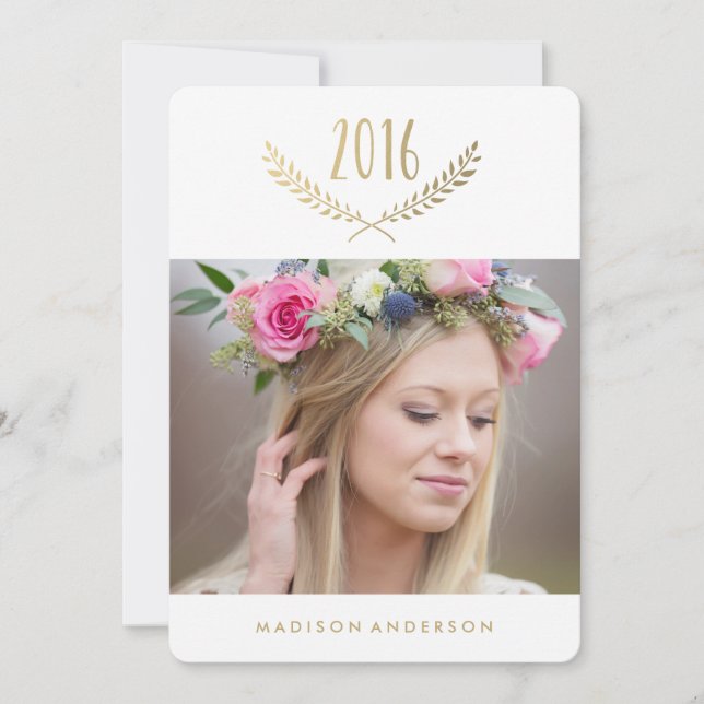 Gilded Laurel Abschluss Einladung (Vorderseite)