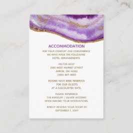 Gilded Lila Agate Wedding Card Begleitkarte