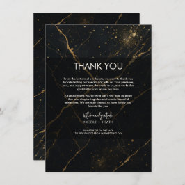 Gilded Midnight Marble Black & Gold Wedding Einladung