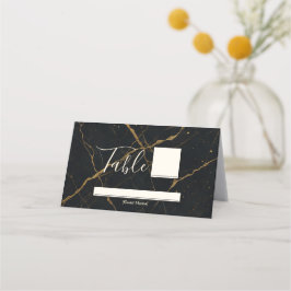 Gilded Midnight Marble Black & Gold Wedding Platzkarte