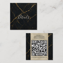 Gilded Midnight Marble Black & Gold Wedding Quadratische Visitenkarte
