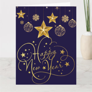 Gilded Midnight New Year’s Eve Card Luxury blue Karte