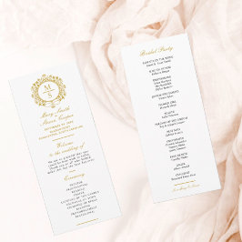 Gilded Monogram Wedding Programm