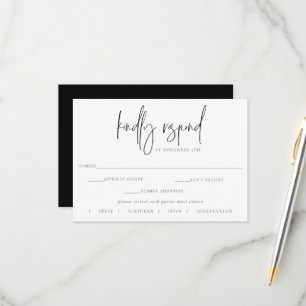 Gilded Moon Phase Wedding RSVP Meal Choice Karte