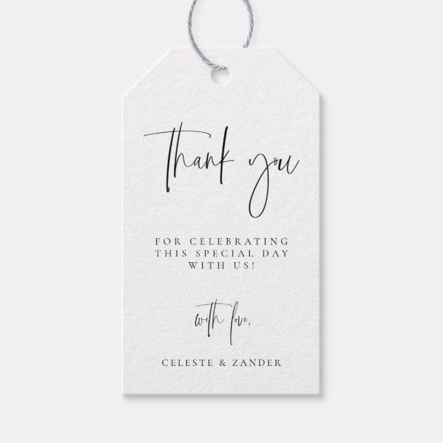 Gilded Moon Phase Wedding Vielen Dank Geschenkanhänger (Vorderseite)