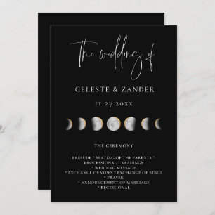 Gilded Moon Phases Wedding Program Programm