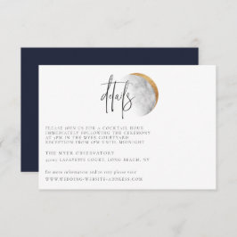 Gilded Moon Wedding Details Card Einladung