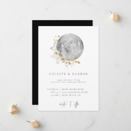 Gilded Moon Wildblume Hochzeitseinladung Ankündigung