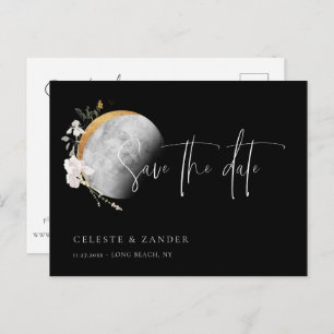 Gilded Moon Wildblume Wedding Save the Date Annou Ankündigungspostkarte