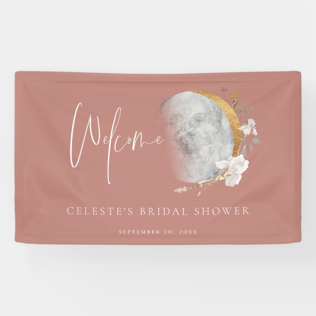 Gilded Moon Wildblume Willkommensbanner Party Banner (Horizontal)