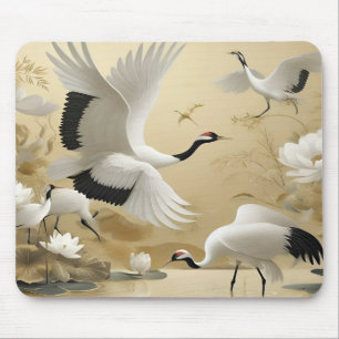 Gilded Nature Floral & Avian Elegance Wallpaper Mousepad