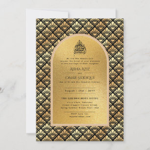 Gilded Nikah Wedding Einladung Chic Ismic Gold