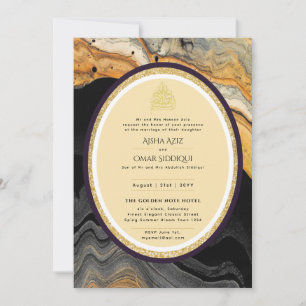 Gilded Nikah Wedding Einladung Chic Ismic Gold