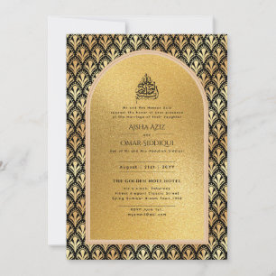 Gilded Nikah Wedding Einladung Chic Ismic Gold