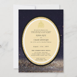 Gilded Nikah Wedding Einladung Chic Ismic Gold
