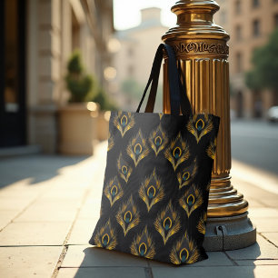Gilded Peacock Art Deco - Luxe Deko Gold & Gray