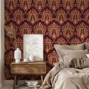 Gilded Peacocks Art Nouveau Tapete