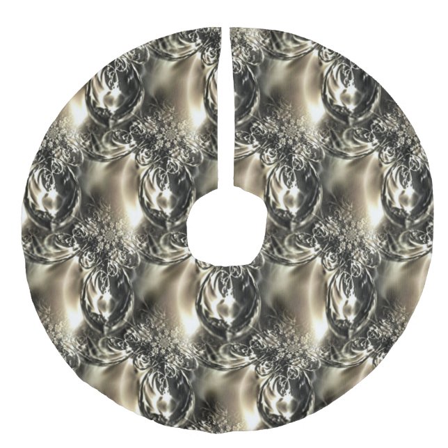 Gilded Pearls Leinenimitat Weihnachtsbaumdecke (Vorderseite)