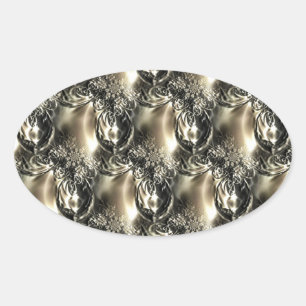 Gilded Pearls Ovaler Aufkleber