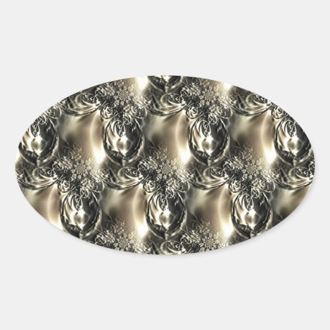 Gilded Pearls Ovaler Aufkleber (Vorderseite)