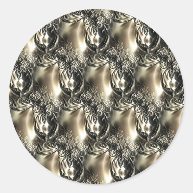 Gilded Pearls Runder Aufkleber (Vorderseite)