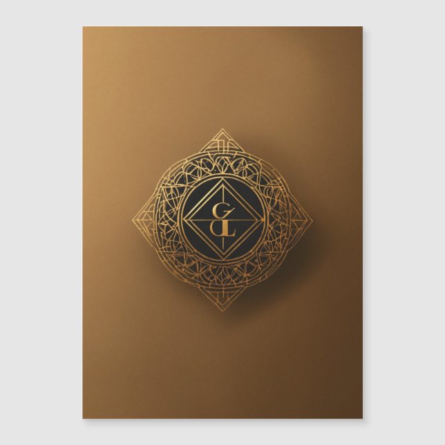 Gilded Romance: Goldene Hochzeitskarte für Luxus Magneteinladung (Vorderseite)