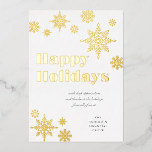 Gilded Snowflakes Business Holiday Card Gold FOLIE Folien Feiertagskarte