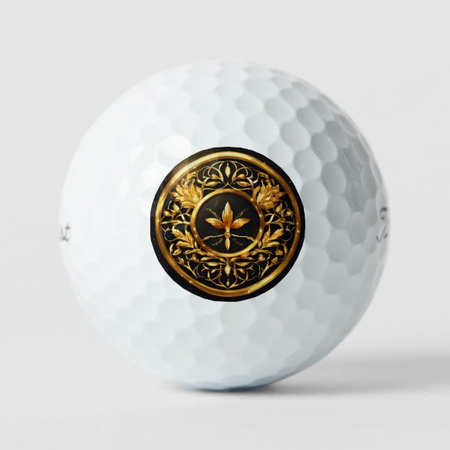 "Gilded Sphere: Eine goldene Odyssee" Golfball (Vorderseite)