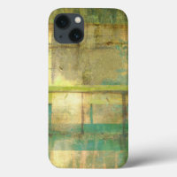 Gilded Turquoise and Green Abstract Painting