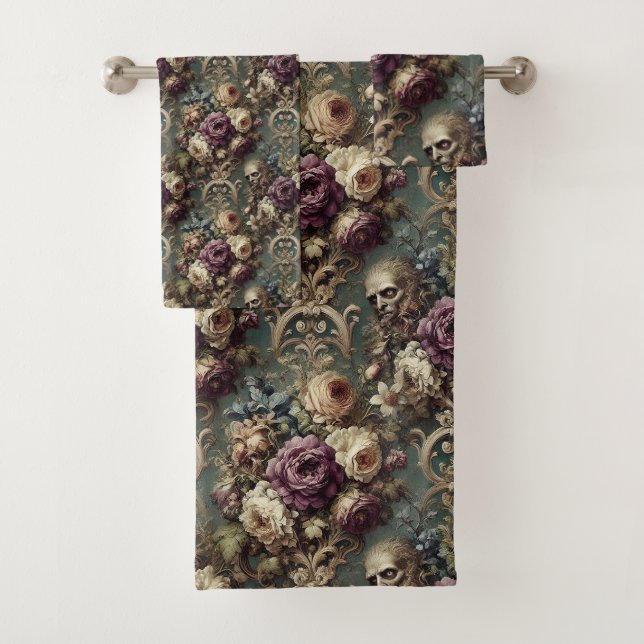 Gilded Unease - Gothic Viktorianisch Badhandtuch Set (Insitu)