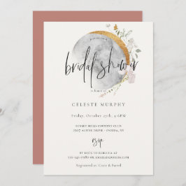 Gilded Wildblume Moon Bridal Dusche Einladung