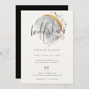 Gilded Wildblume Moon Bridal Dusche Einladung
