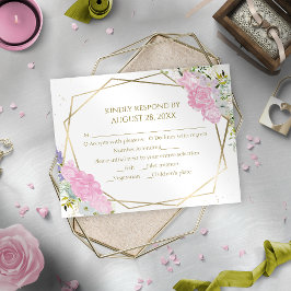Gilded Wildblume Spring Wedding RSVP Cards Karte