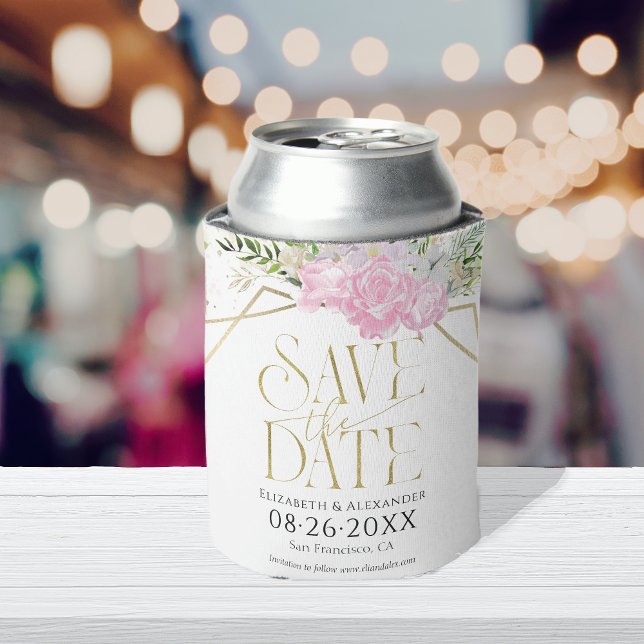 Gilded Wildblume Spring Wedding Save the Date Dosenkühler (Von Creator hochgeladen)