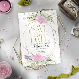 Gilded Wildblume Spring Wedding Save the Date Einladung