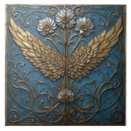 Gilded Winged Floral Fliese