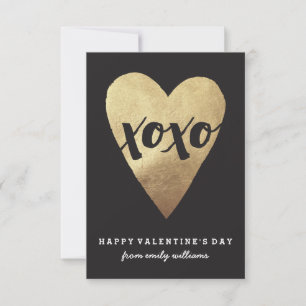 Gilded XOXO Klassenraum Valentine - Schwarz Einladung
