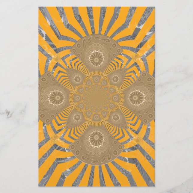 Gilded Zephyr: Eleganz in Golden Yellow & Chrome Briefpapier (Vorderseite)