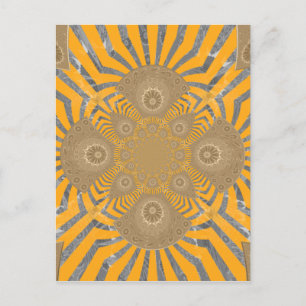 Gilded Zephyr: Eleganz in Golden Yellow & Chrome Postkarte
