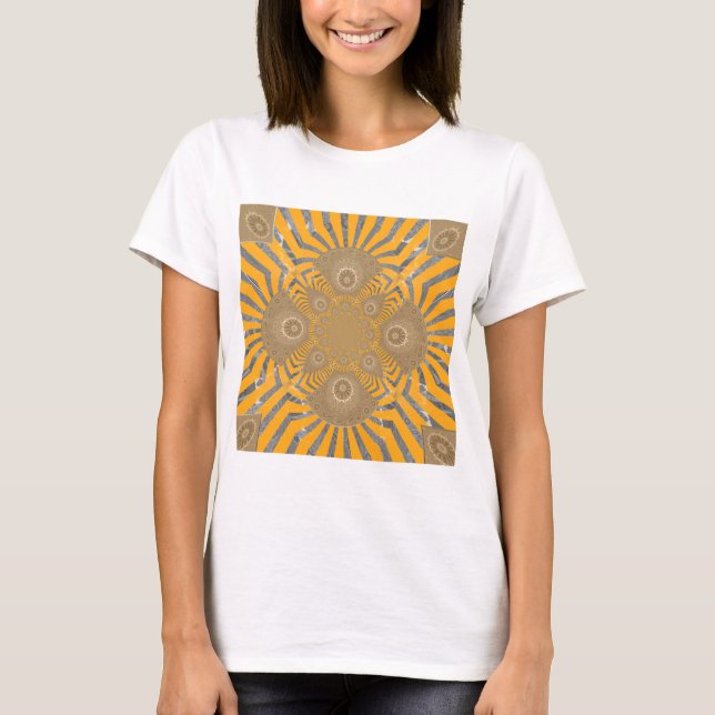 Gilded Zephyr: Eleganz in Golden Yellow & Chrome T-Shirt (Vorderseite)