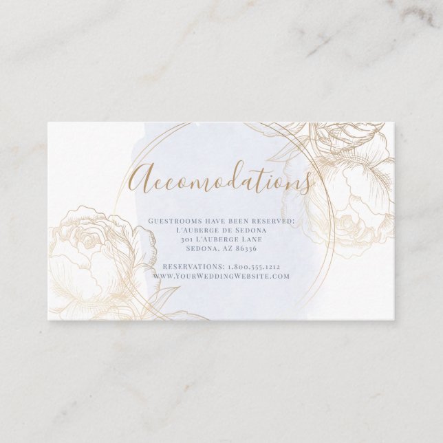 Gildengoldene Rose für Staubblau Begleitkarte (Vorderseite)