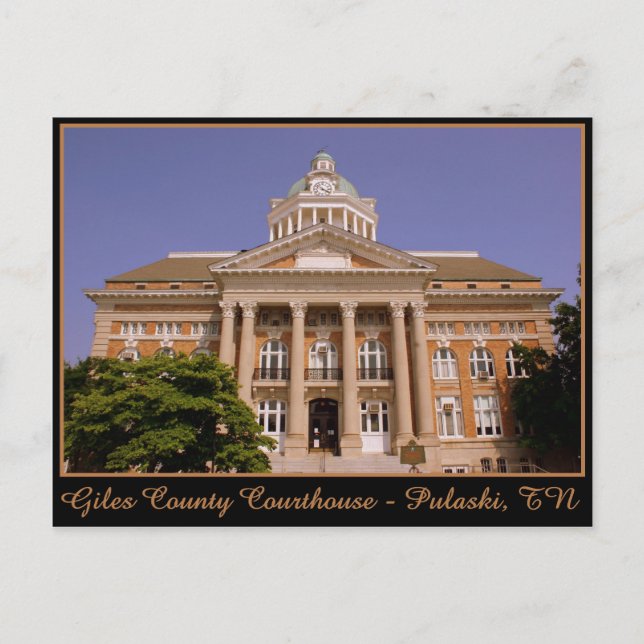 Giles Landkreis Courthouse - Pulaski, TN Postkarte (Vorderseite)