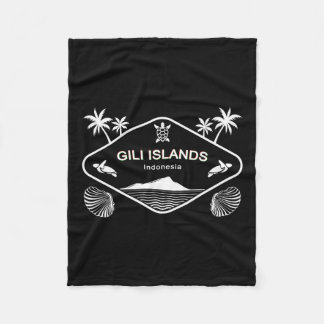 Gili-Inseln Indonesien Meeresschildkröte Palmen Ur Fleecedecke