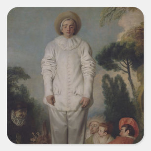 Gilles, c.1718-19 quadratischer aufkleber